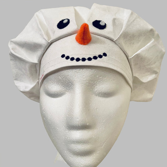 Bouffant-Winter White Snowman with a 3 D nose