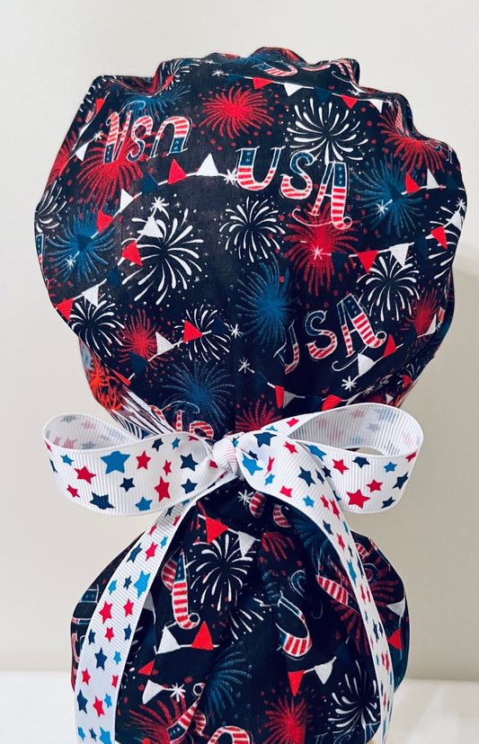 Ponytail Hat-Holiday-Fourth of July 