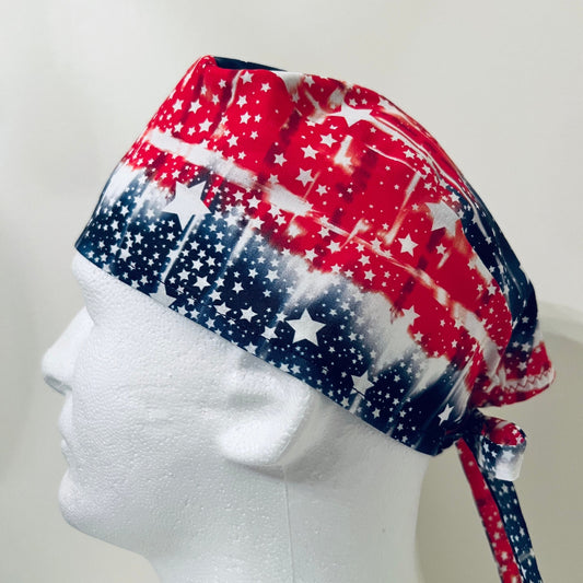 Scrub Cap-Fourth of July Tie Dye