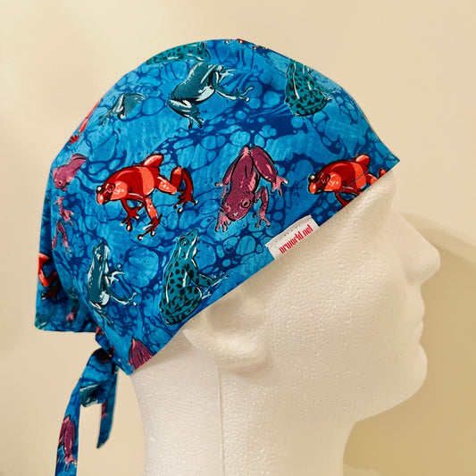 Scrub Cap - Tropical Frogs