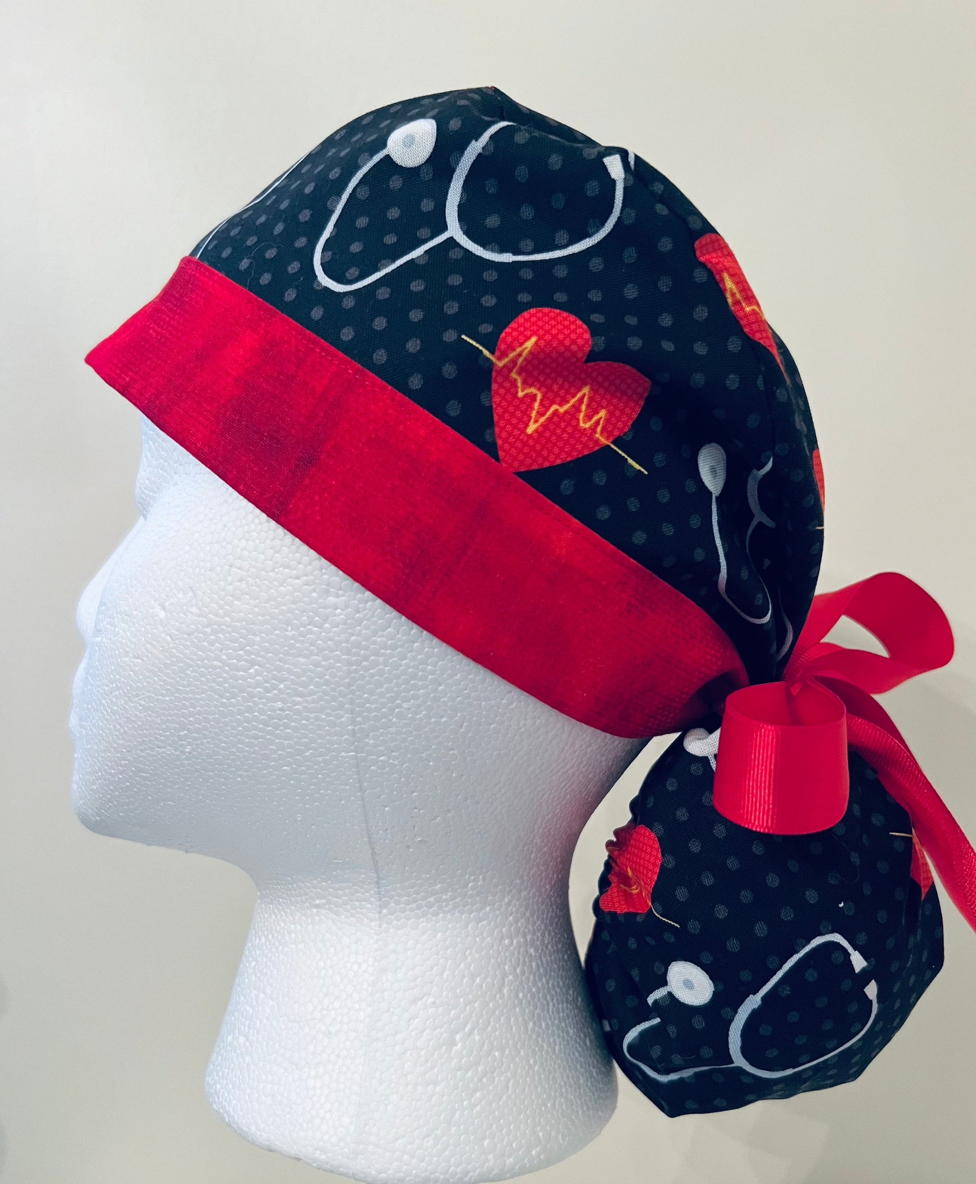 Ponytail-Stethoscopes with Red Hearts