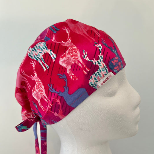 Scrub Cap-Pink Antlers