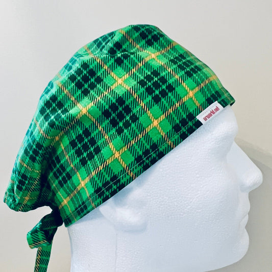 Scrub Cap-St.Patricks Day-Green Plaid