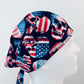 Scrub Cap-Fourth of July-USA Skulls