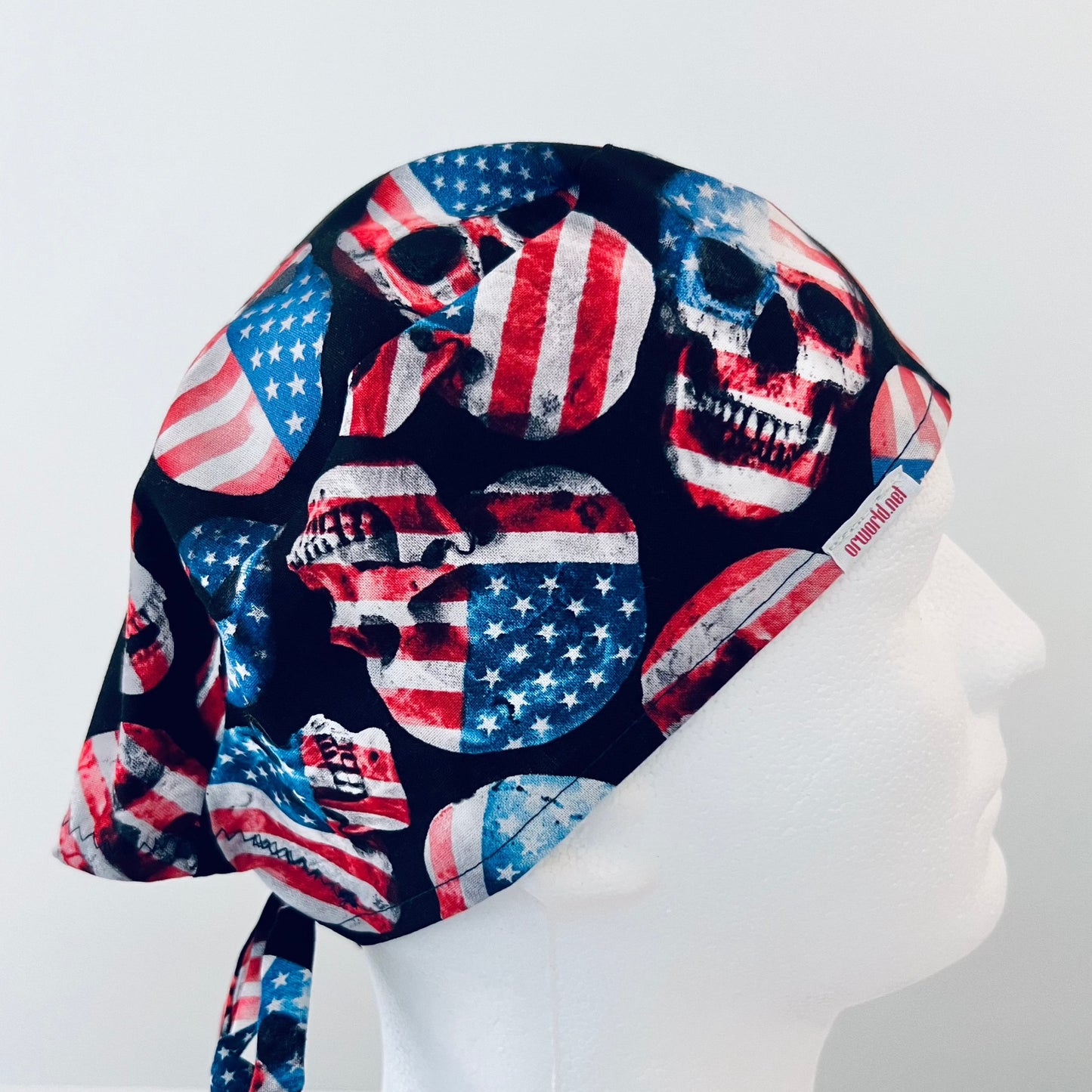 Scrub Cap-Fourth of July-USA Skulls