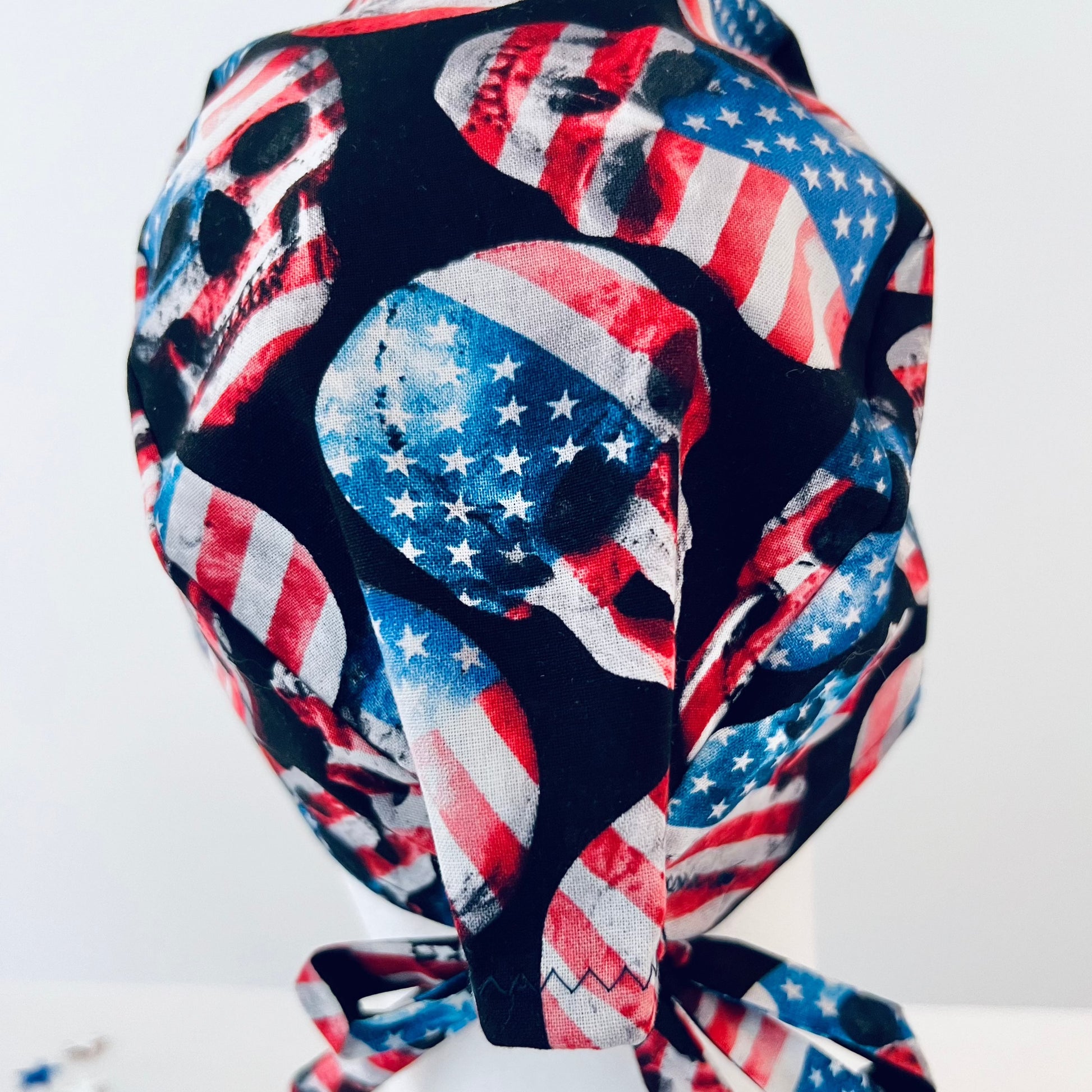 Scrub Cap-Fourth of July-USA Skulls