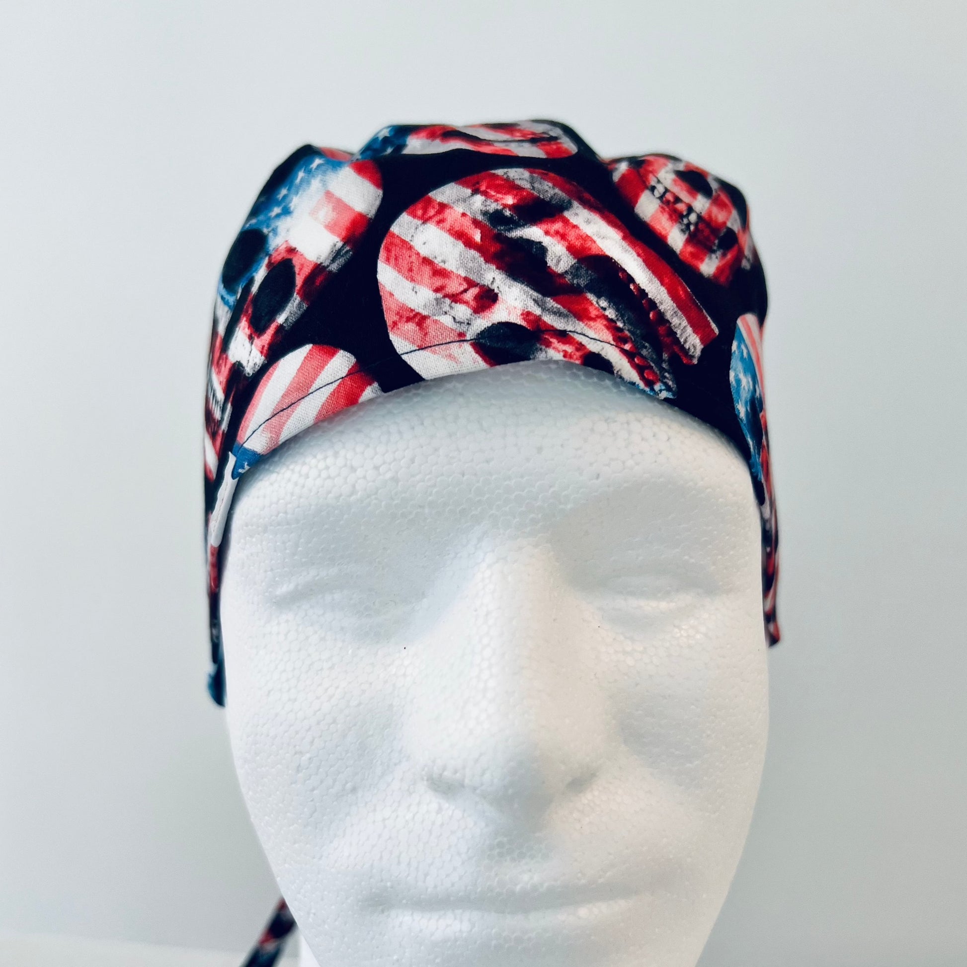 Scrub Cap-Fourth of July-USA Skulls