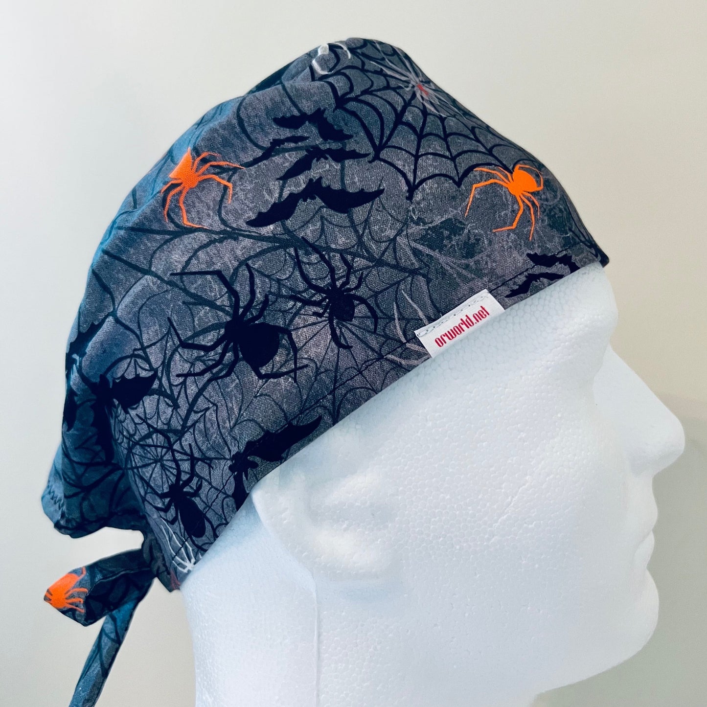 Scrub Cap-Halloween Spiders