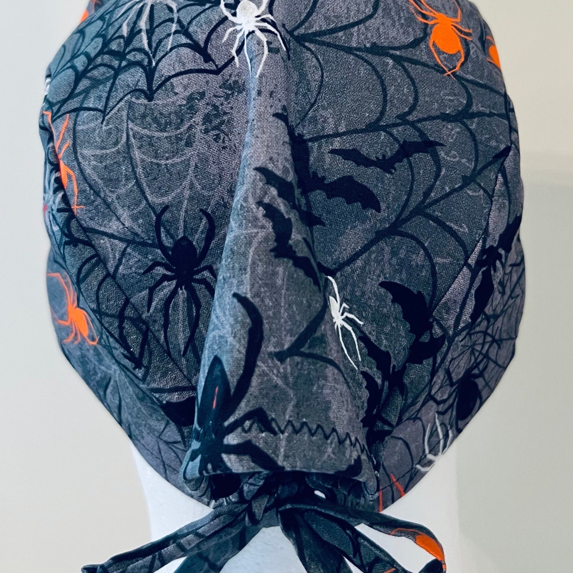 Scrub Cap-Halloween Spiders