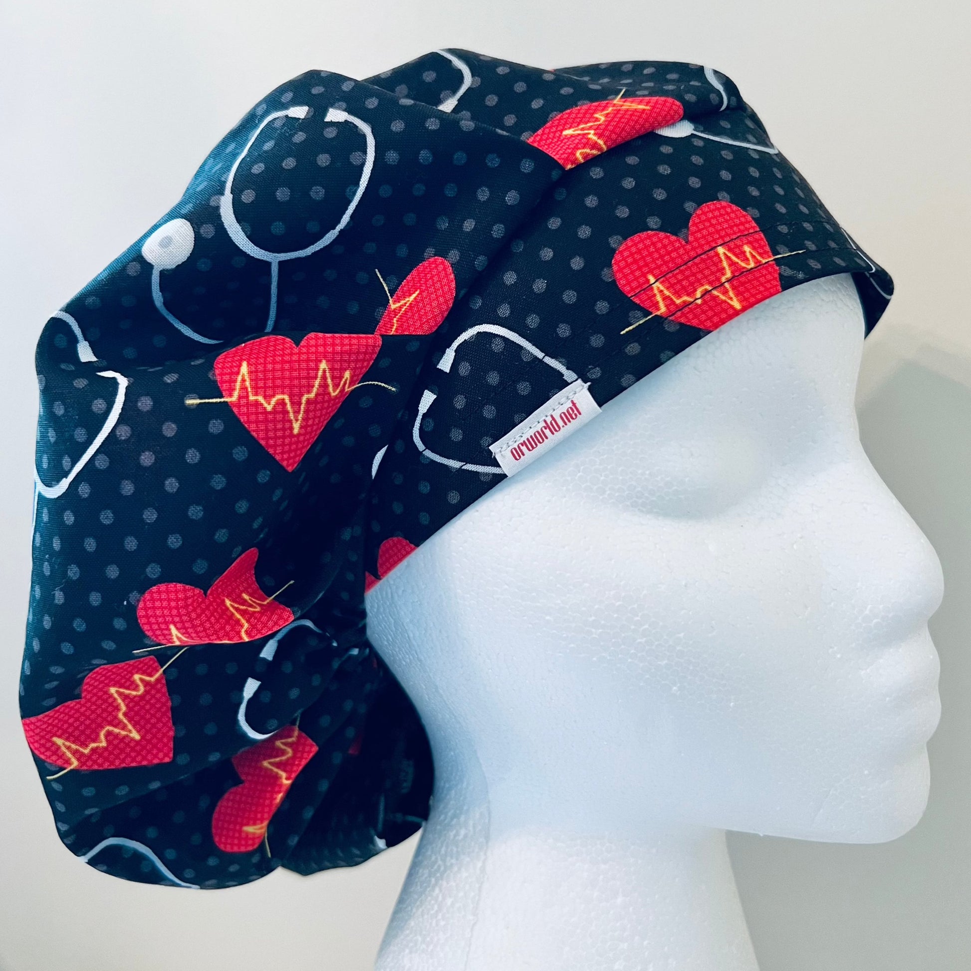 Bouffant-Surgical Hats-Stethoscopes-Red Hearts-Saving The Day