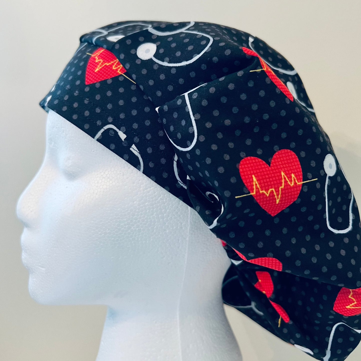 Bouffant-Surgical Hats-Stethoscopes-Red Hearts-Saving The Day