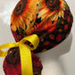 Ponytail Style Hat-Red Sunflowers with Yellow Ribbon ties