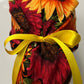 Ponytail Style Hat-Red Sunflowers with Yellow Ribbon ties