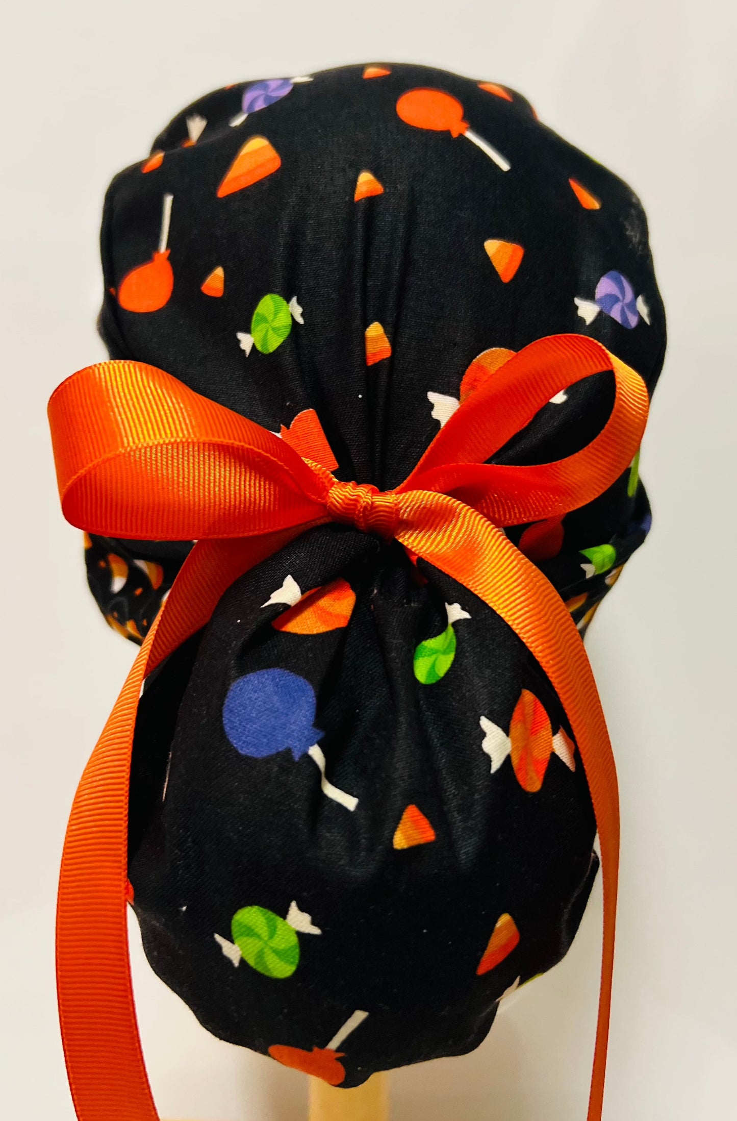 Ponytail- Candy Corn and Lollipops-With Orange Ribbon Ties