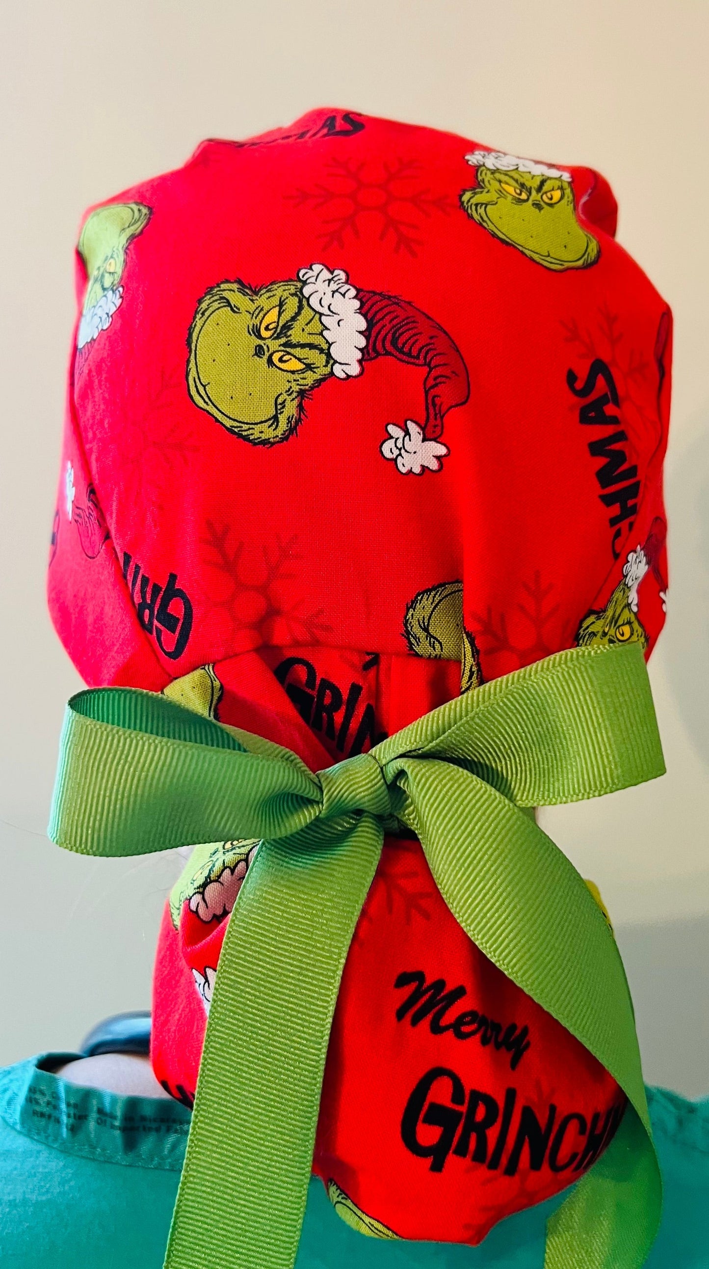 Ponytail style-Merry Grinchmas with Grinch green ribbon