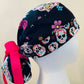 Ponytail-Sugar Skully with Pink Ribbon Ties