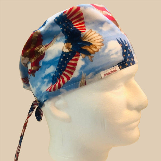 Scrub Cap-Fourth of July-Patriotic Eagle